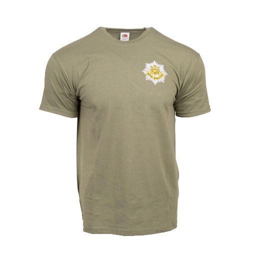 Picture of Cotton Olive T - Shirt, Embroidered Royal Anglian Cap Badge - Small