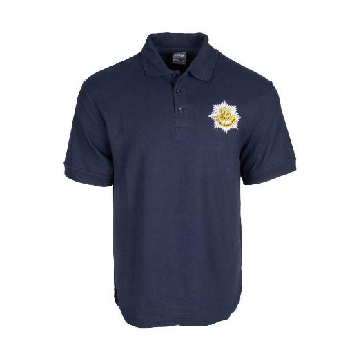 Picture of Navy Polo Shirt with Embroidered Royal Anglian Cap Badge on Left Chest - Medium